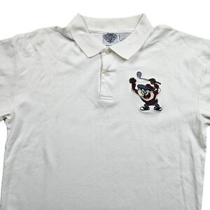 Vintage ACME Clothing TAZ Golf Polo Shirt Large White Embroidered Looney Tunes